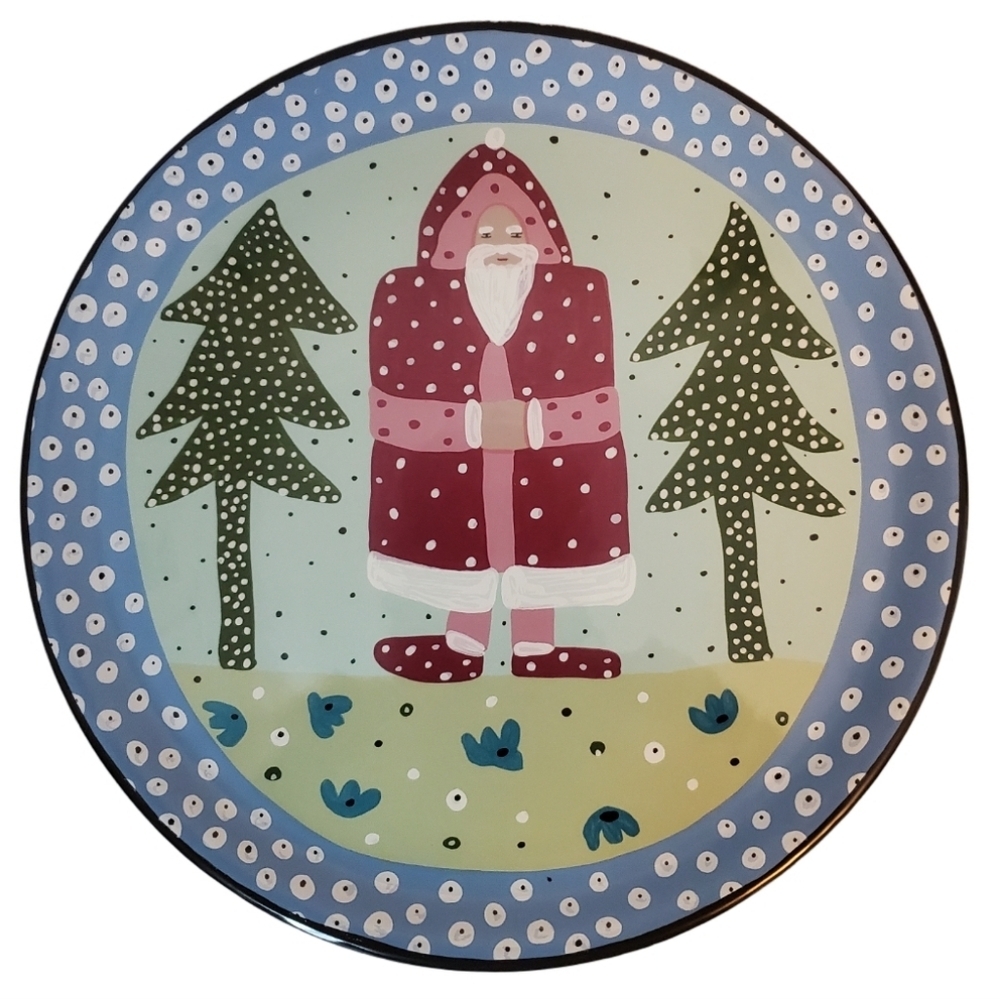 Droll Designs Essex Collection Portugal Santa Christmas Serving Platter